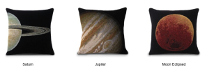Saturn, Jupiter, and Moon Eclipsed Pillows from DQtrs